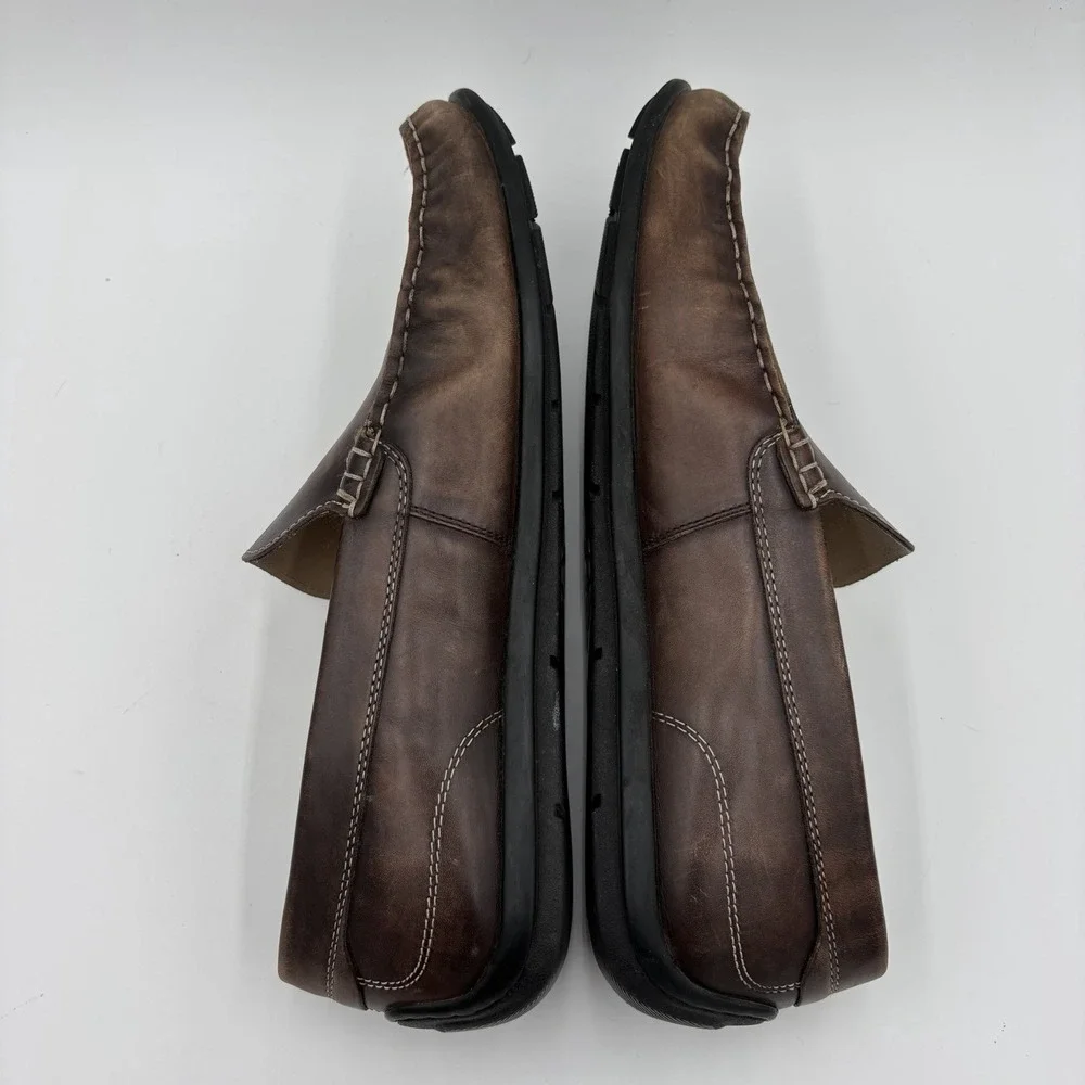 ECCO Coffee Brown Leather Classic Comfort Driving Loafer Mens EU‎ 46 US 12/12.5
